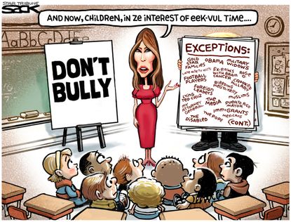 Political cartoon U.S. Melania Trump bullying