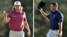 Cameron Smith and Bryson DeChambeau salute the crowd at the 2024 Masters