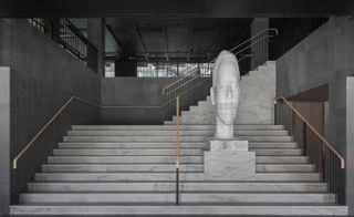 At Six — Stockholm, Sweden - stairway with statue