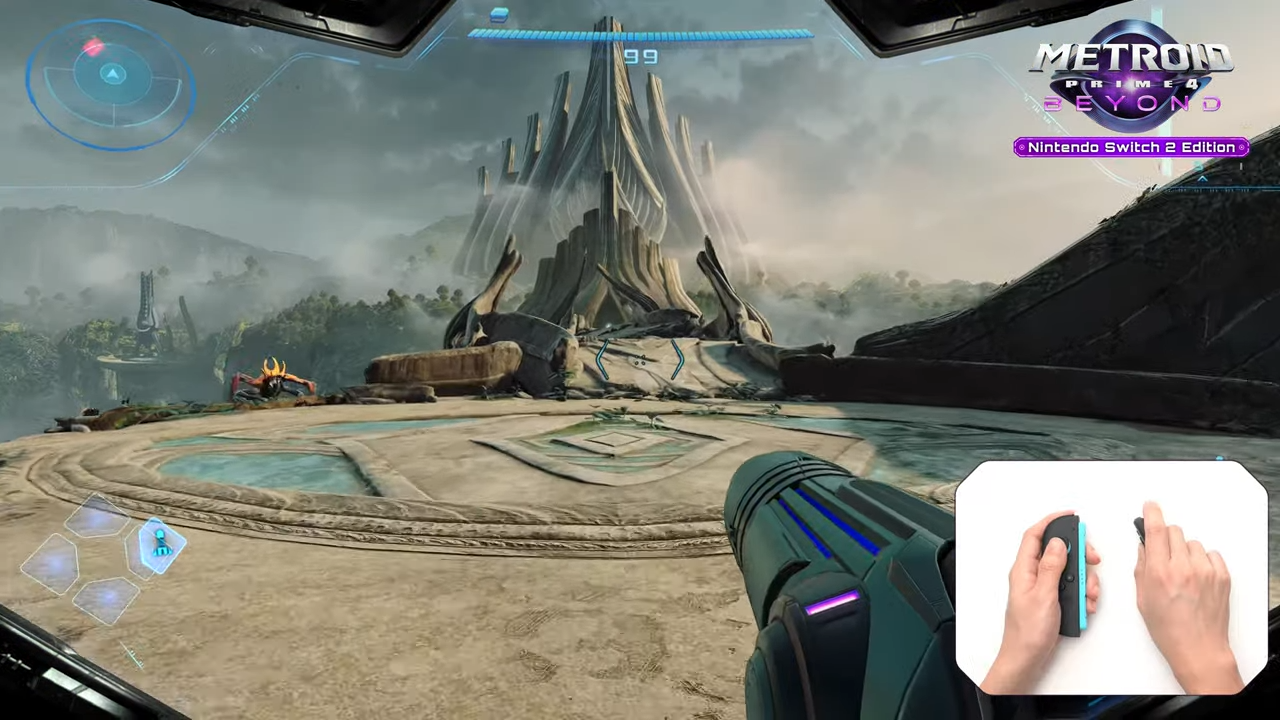 A screenshot from Metroid Prime 4, being controlled with the Nintendo Switch 2 mouse mode