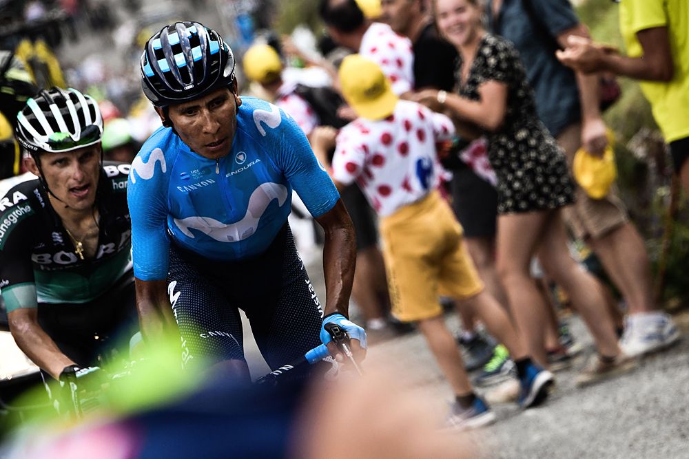 Nairo Quintana (Movistar) on his way to winning stage 17 at the Tour de France