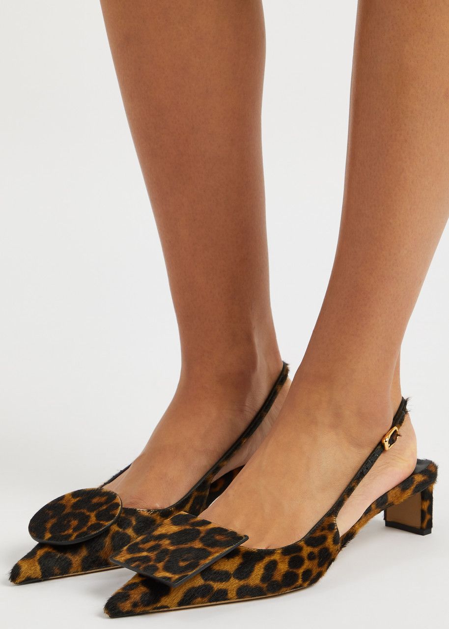 Les Slingbacks Duelo Leopard Calf Hair Pumps