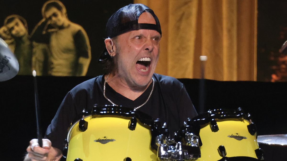 Lars Ulrich drumming in 2024