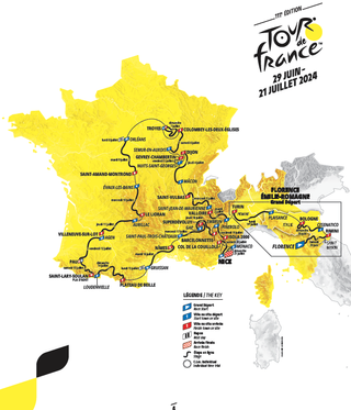 Overall route for the 2024 Tour de France