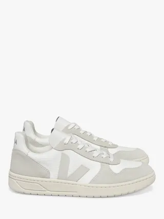 Veja V-10 Mesh Trainers, White/natural/pierre