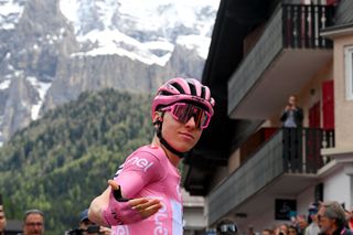 Tadej Pogacar ahead of stage 17 of the Giro d'Italia
