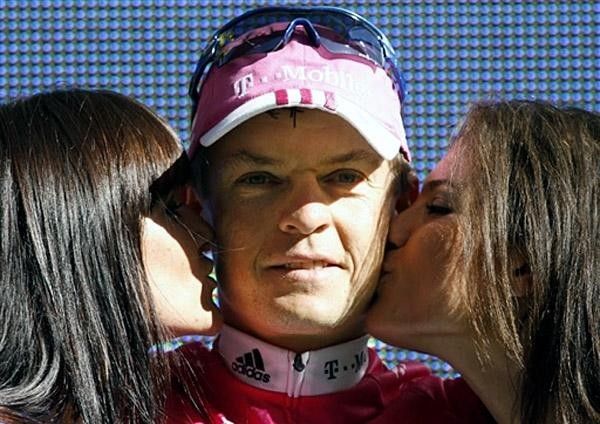 Grabsch was still exhausted after his great ride but the ladies were able to administer some first aid.