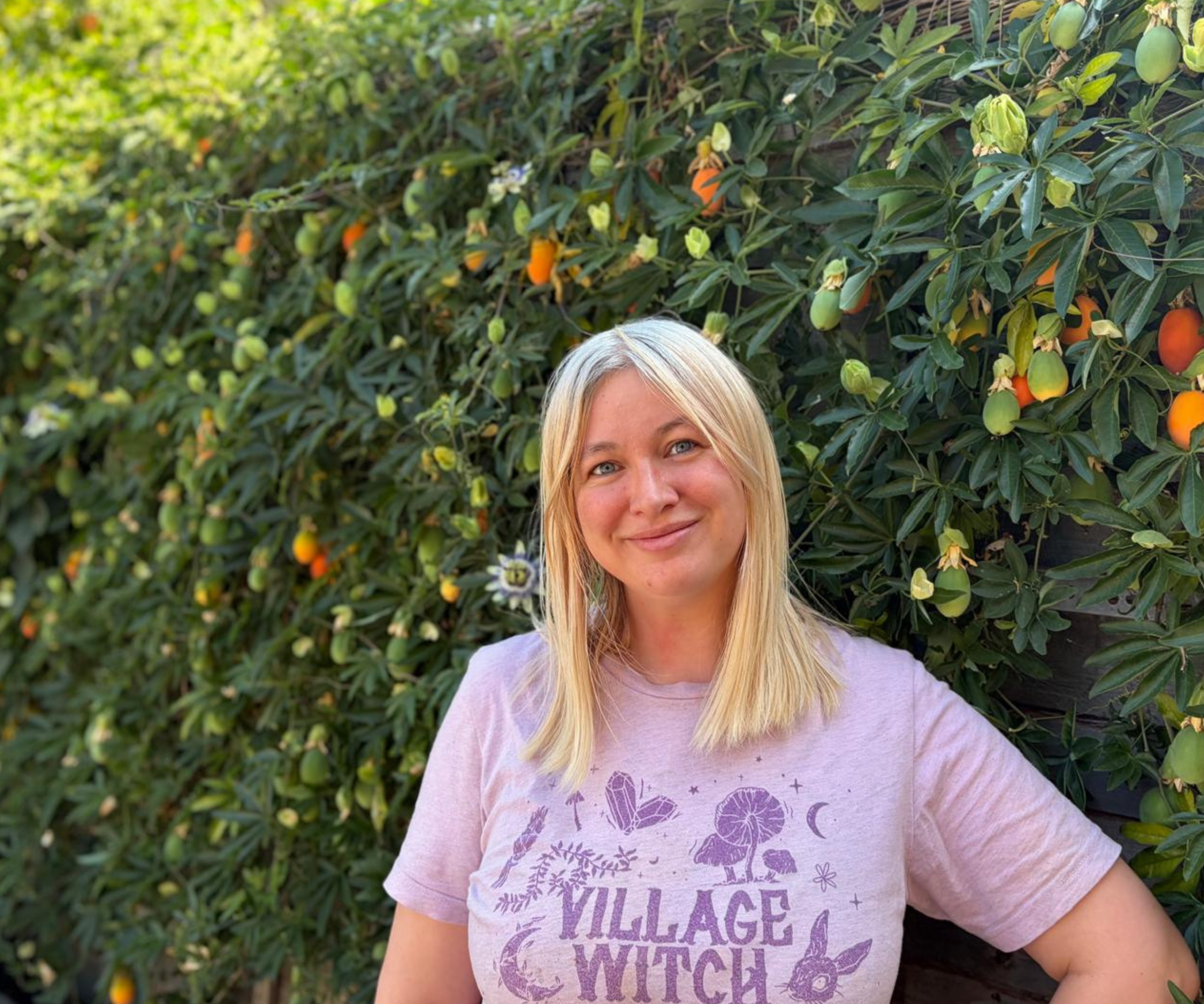 Kayleigh Dray with passionflower vine