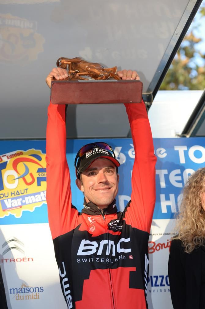 Ama&euml;l Moinard (BMC) on the podium