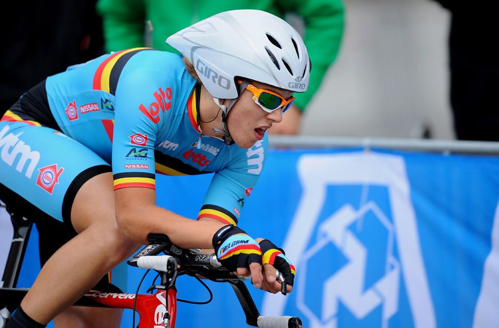 Michael Goolaerts in action at the 2011 Junior world time trial championships