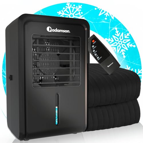 Adamson B10 Bed Cooling System - Twin 75&amp;rdquo; L X 39&amp;rdquo; W - 100% Cotton Mattress Cooling Pad for Night Sweats - Water Bed Cooler Ideal for Hot Sleepers - 5-Year Assurance - Midnight Black