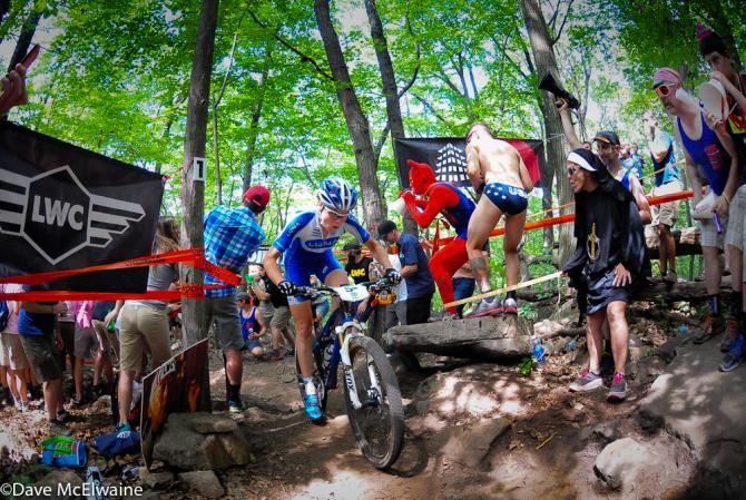 Georgia Gould (Luna Pro Team) nearly won the 2012 World Cup at Windham but a last minute flat tire spoiled her day