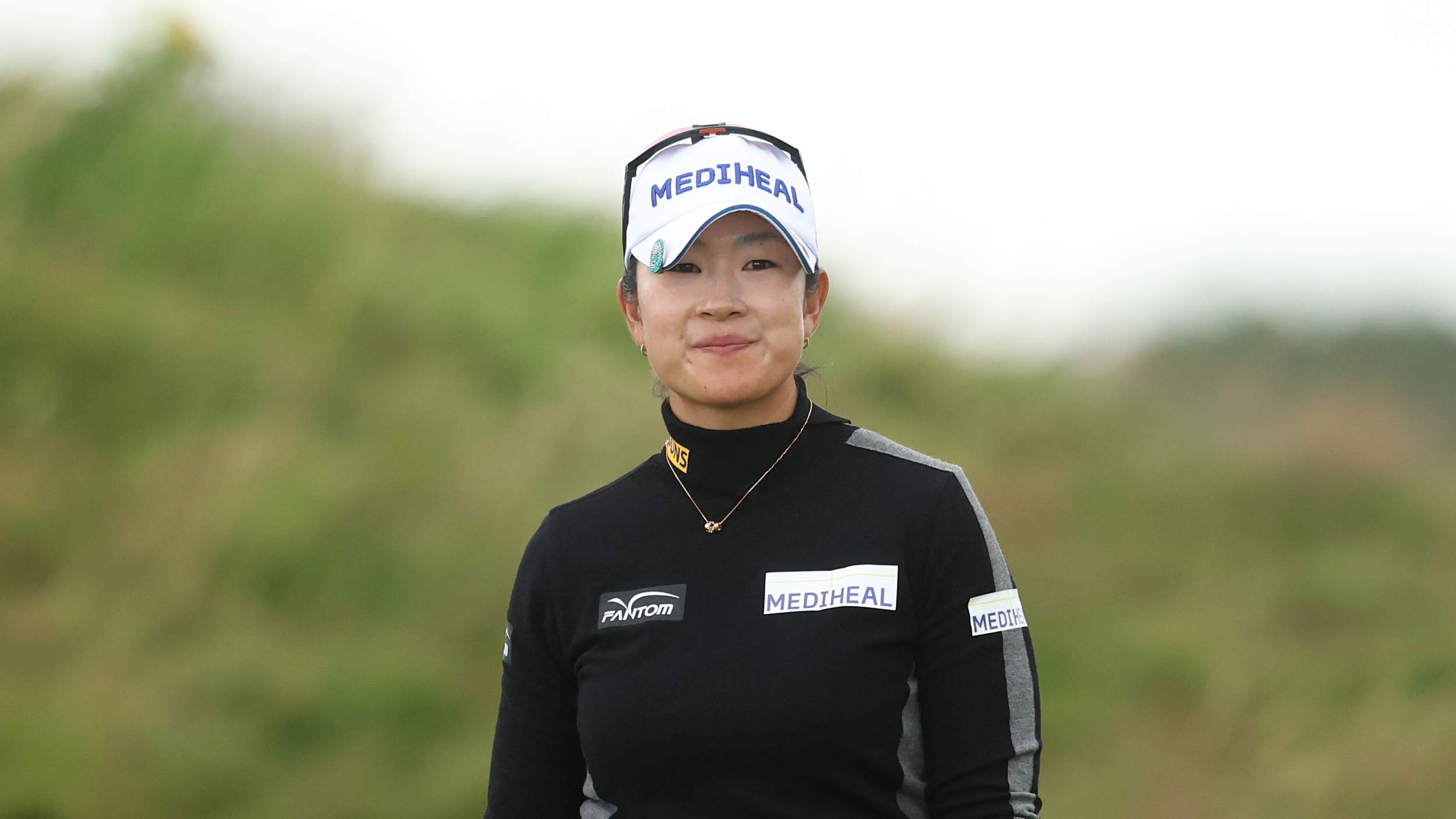 A Lim Kim smiles during the 2025 AIG Women&#039;s Open at Royal Porthcawl