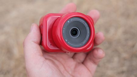 Photograph of the ATLi Eon time-lapse camera in red
