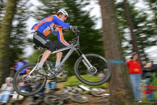 Barry Wicks airs it out at the Spring Thaw mountain bike race.
