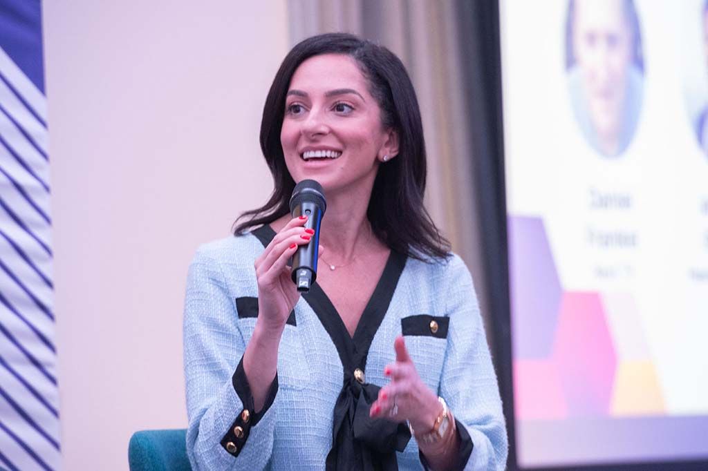 Seta Goldstein, Senior Director of Business Development and Partnerships at Vizio, speaks during the panel &ldquo;Gateway to the Future of TVOS.&rdquo;