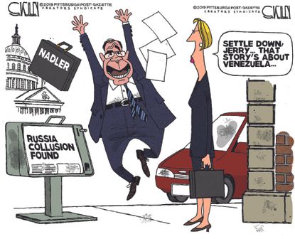 Political Cartoon U.S. Jerry Nadler democrats Russian Collusion Venezuela Bill Barr