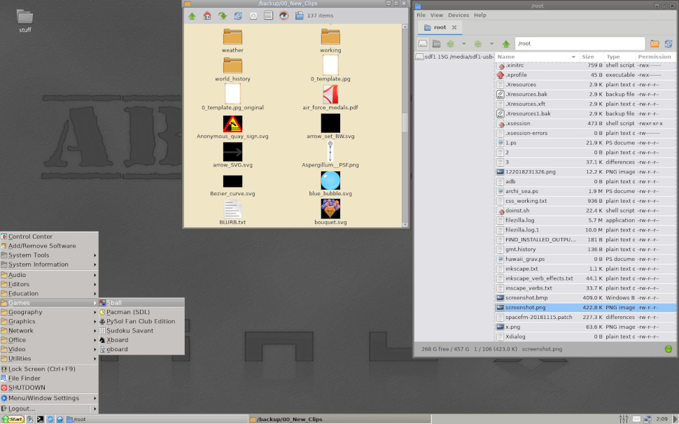 screenshot of Absolute Linux's desktop