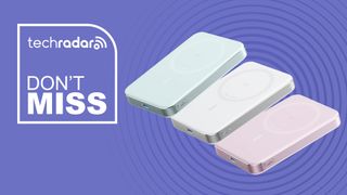 Three pastel-colored Anker power banks are arranged against a purple background next to a badge that says "don't miss".