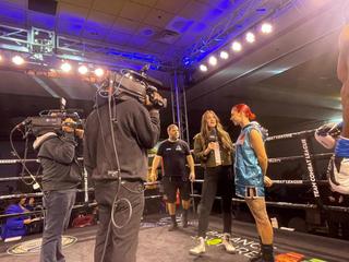 GameTime crew at boxing match