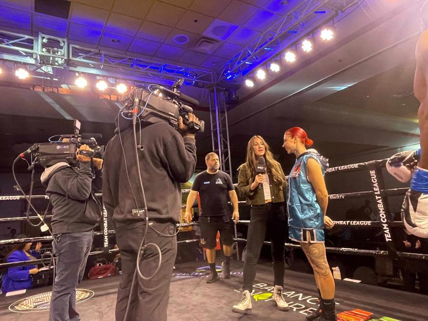 GameTime crew at boxing match