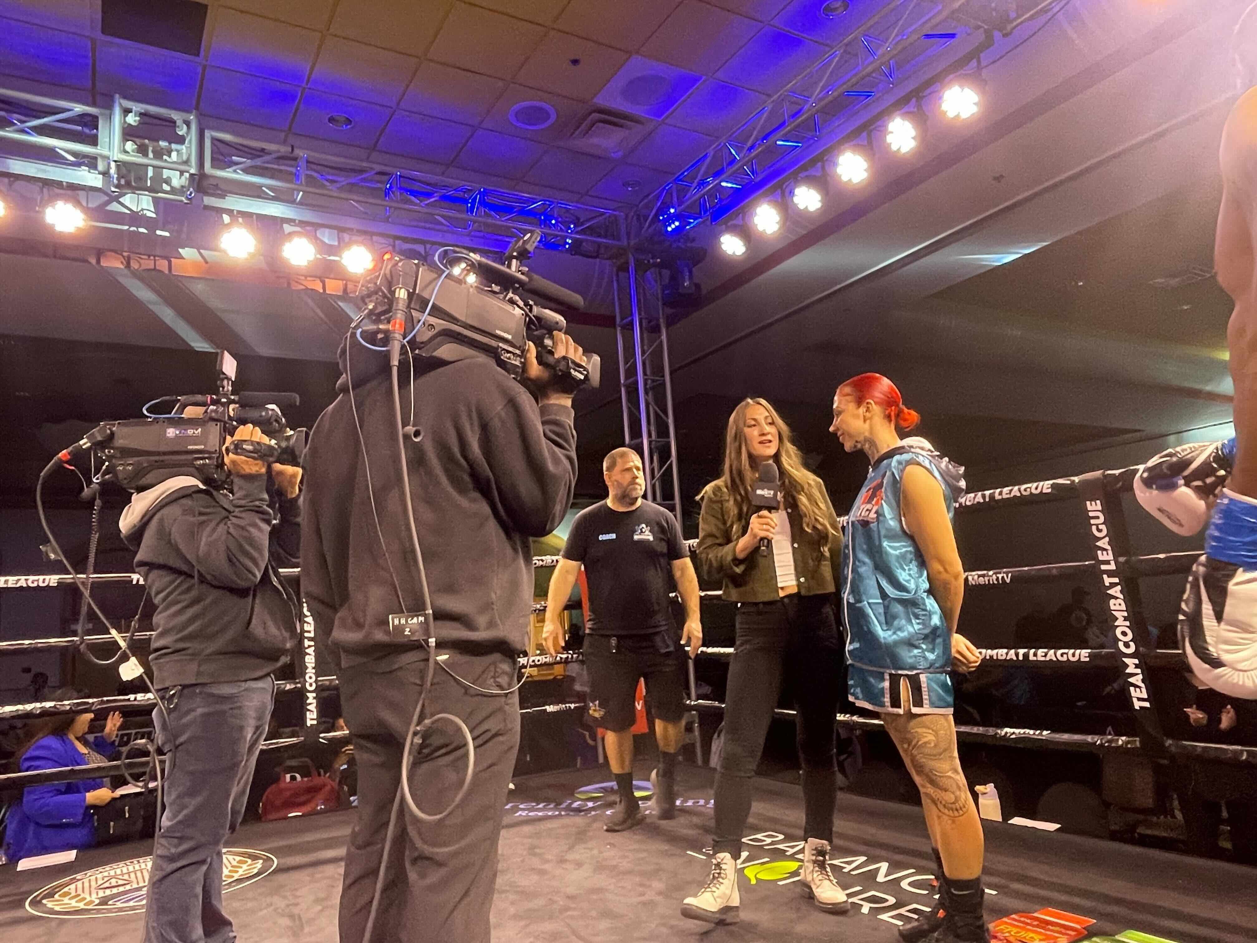 GameTime crew at boxing match