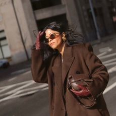 Woman outside shopping