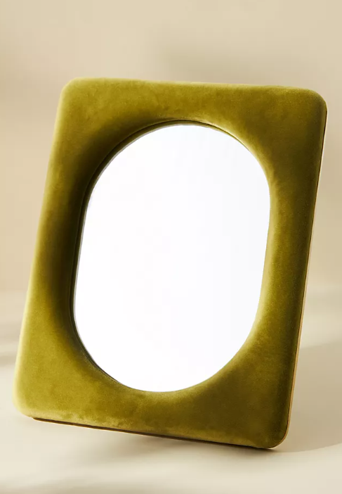Velvet vanity mirror.