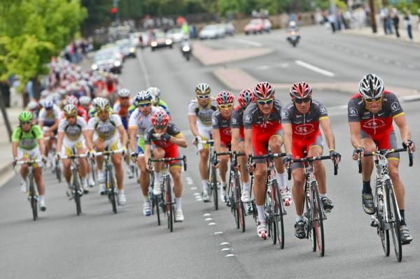 Radioshack leads the peloton.