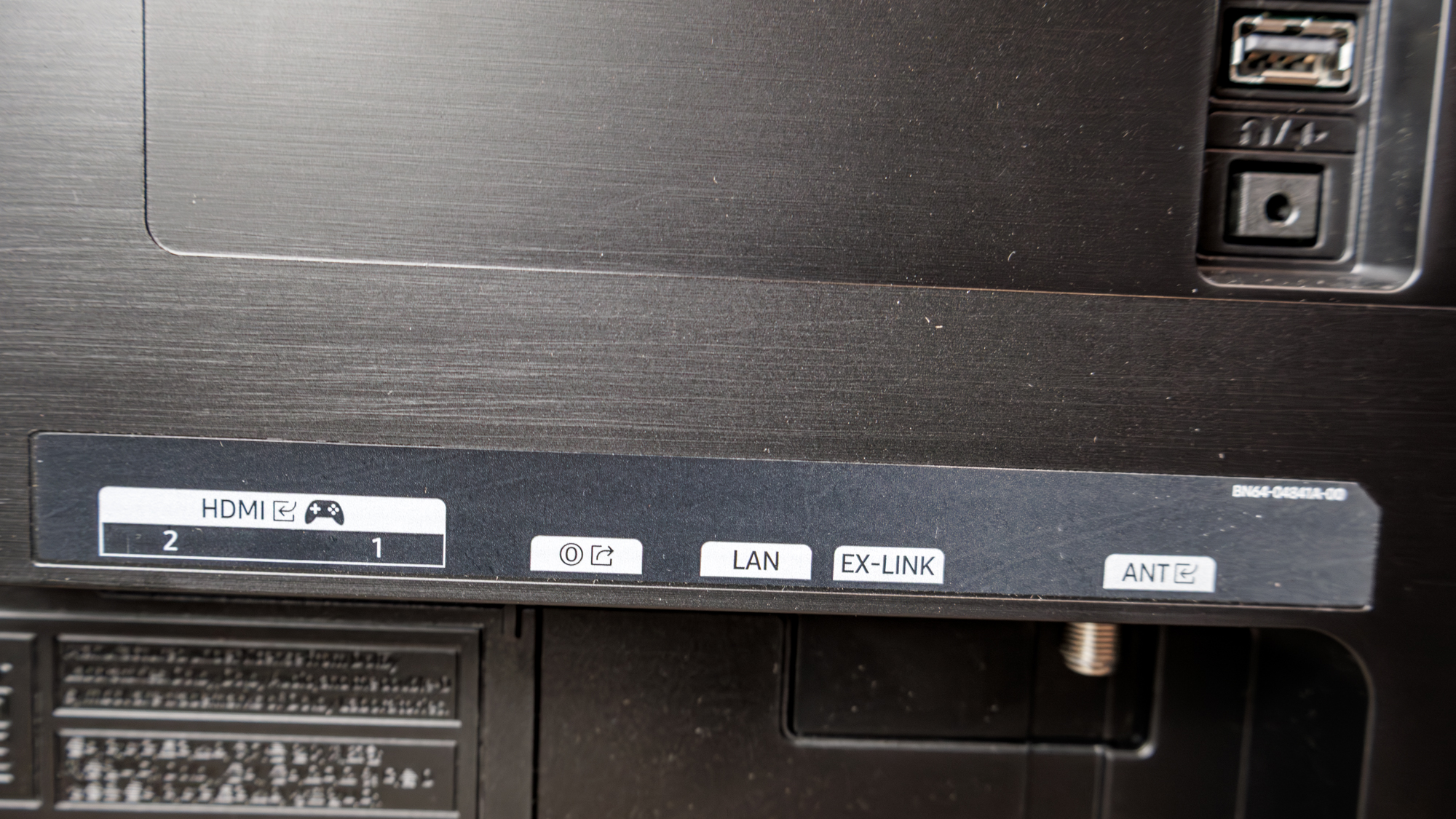 The ports on a Samsung OLED S90H 4K TV
