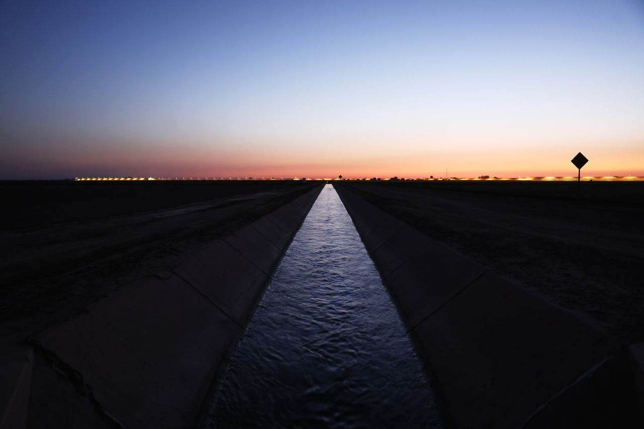 Water in an irrigation ditch near Yuma, Arizona