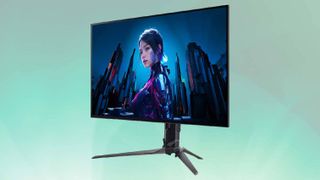 Acer Predator X27U F8 gaming monitor of green bakground