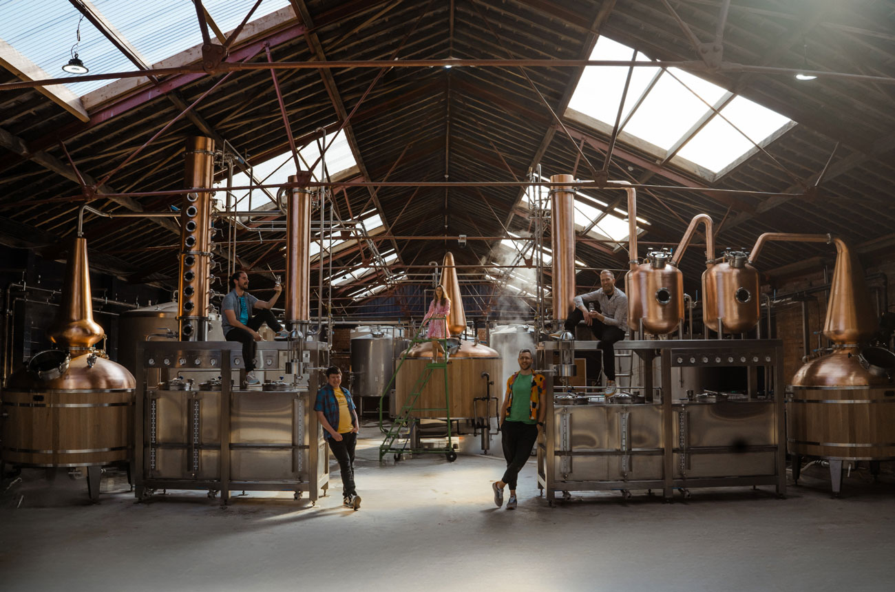 The team at Dropworks Distillery, Nottingham, UK