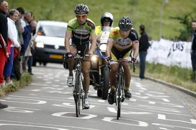 Reiner Honig and Wouter Wippert on the climb