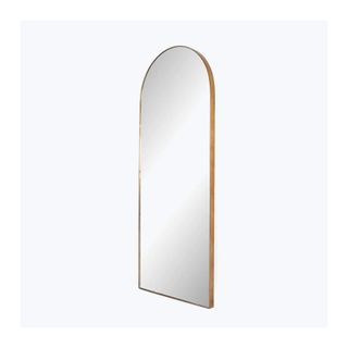 large arch floor mirror with brass frame