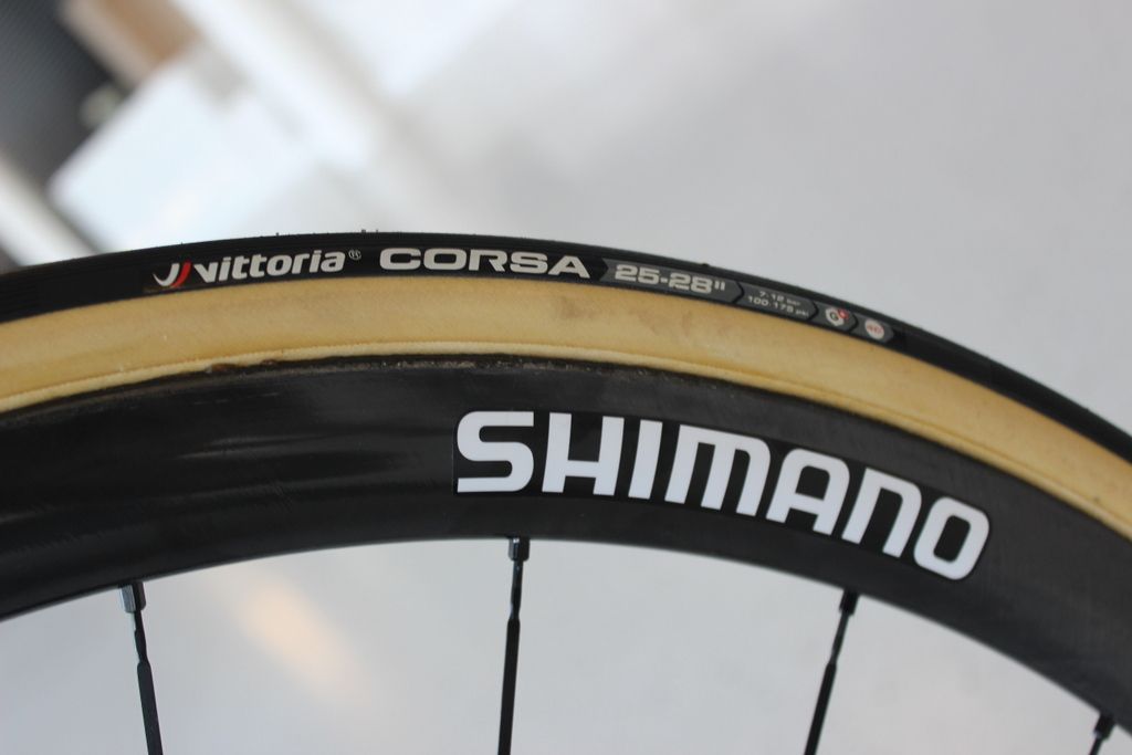 Vittoria Corsa tubulars on the new Shimano disc wheels