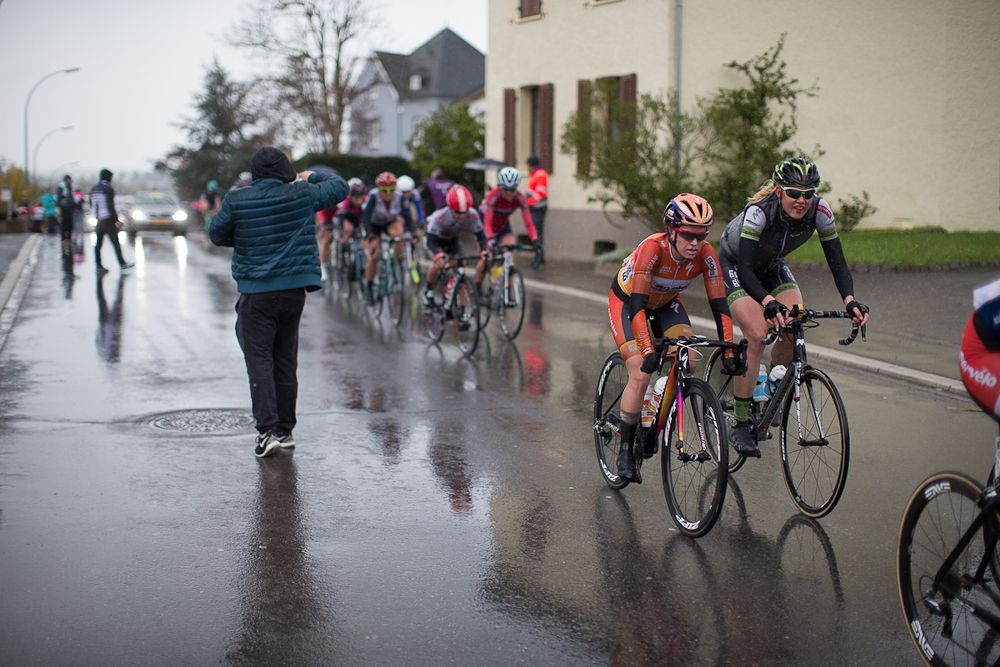 Karol-Ann Canuel (CAN) of Boels-Dolmans Cycling Team rides in the first, 106.9km road race stage of Elsy Jacobs