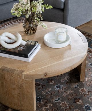 Coffee table with candle