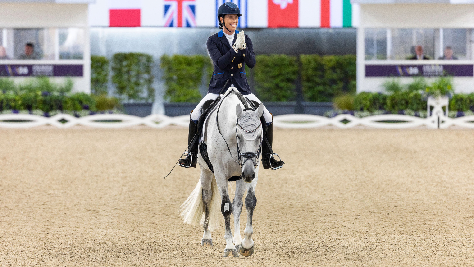 Kate Shoemaker riding her horse Vianne at the Para Dressage World Championship in Aachen.