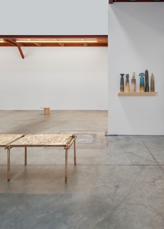 copper furniture by Nifemi Marcus-Bello installed at Marta gallery in LA