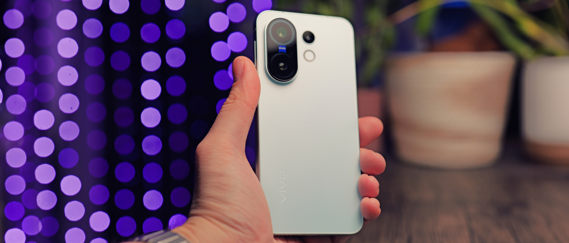 Vivo X200 FE phone held in a hand