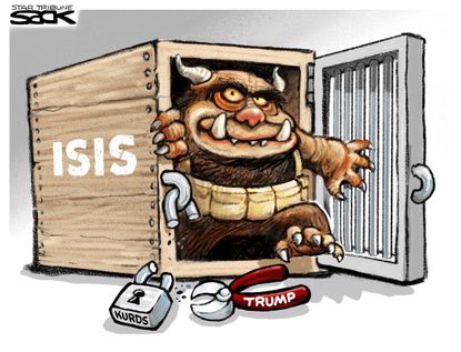 Political Cartoon U.S. ISIS Trump Kurds