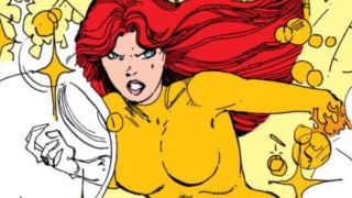 A screenshot of the superhero Firestar in a Marvel comic book