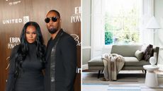 Talani and Bobby Diggs / Cozy chaise with cushions and blankets in muted tones