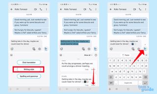 Use chat assist to get different tones for your message