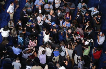 A media frenzy at the Democratic National Convention. 