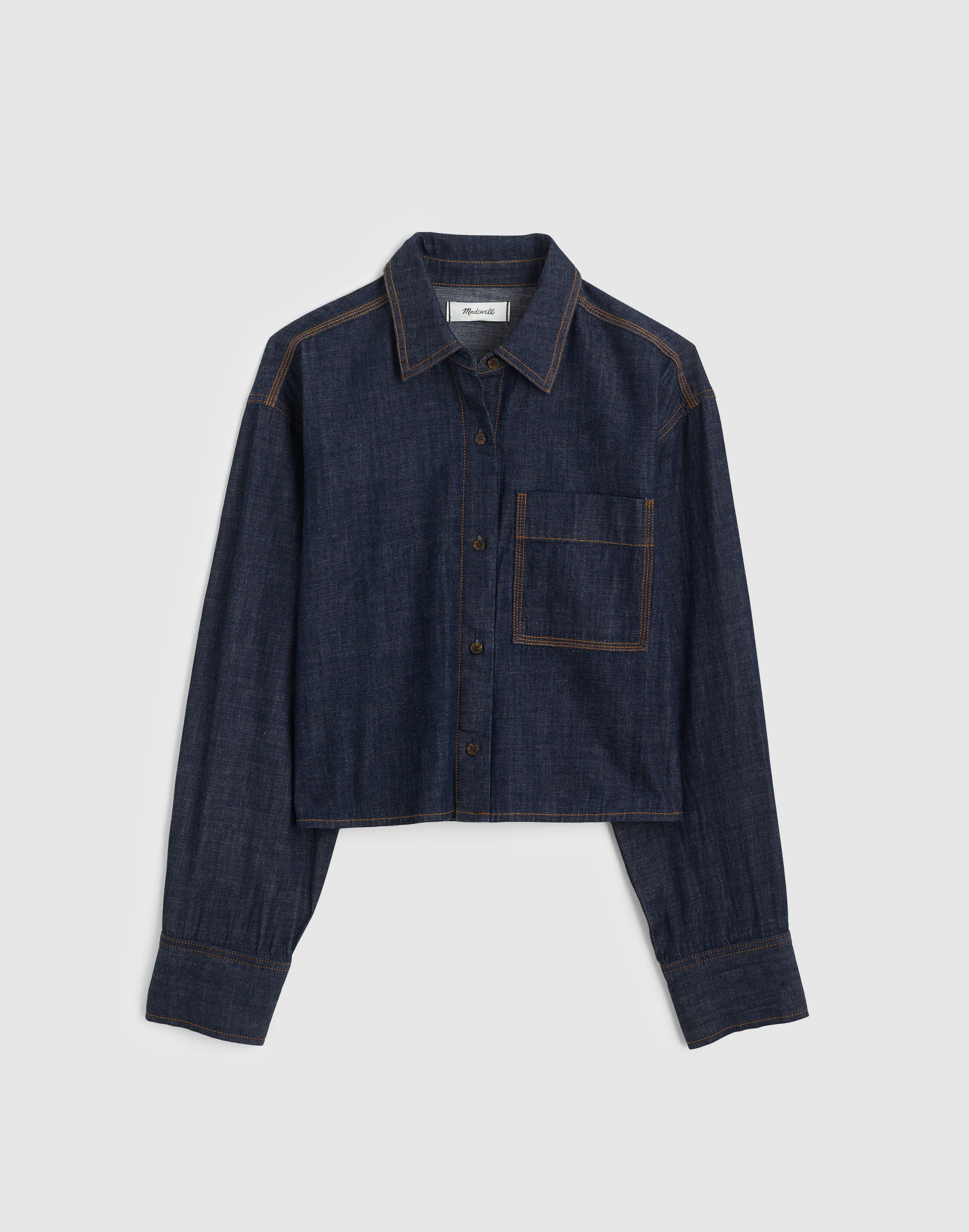Denim Straight-Hem Shirt