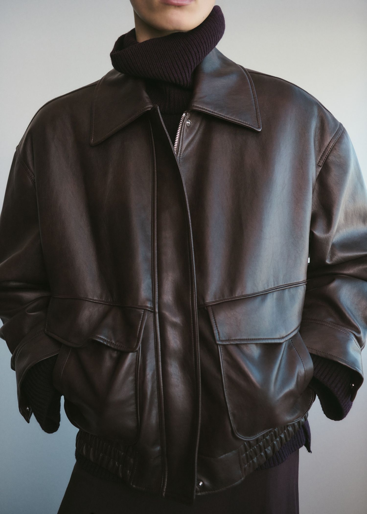 Oversized Faux Leather Jacket - Women | Mango Usa