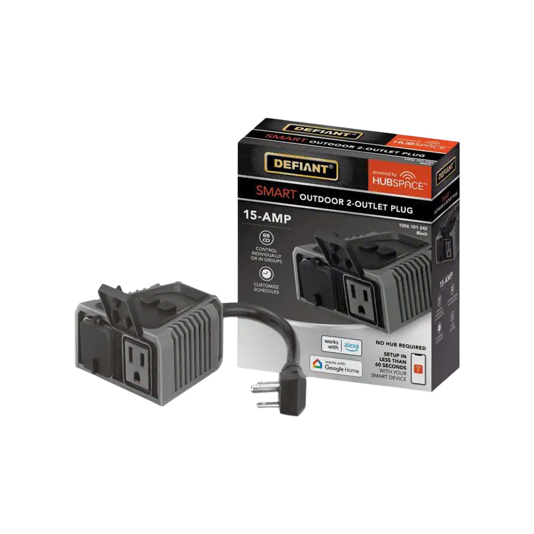 Defiant, Smart Wi-Fi Outdoor Plug with 2 Outlets