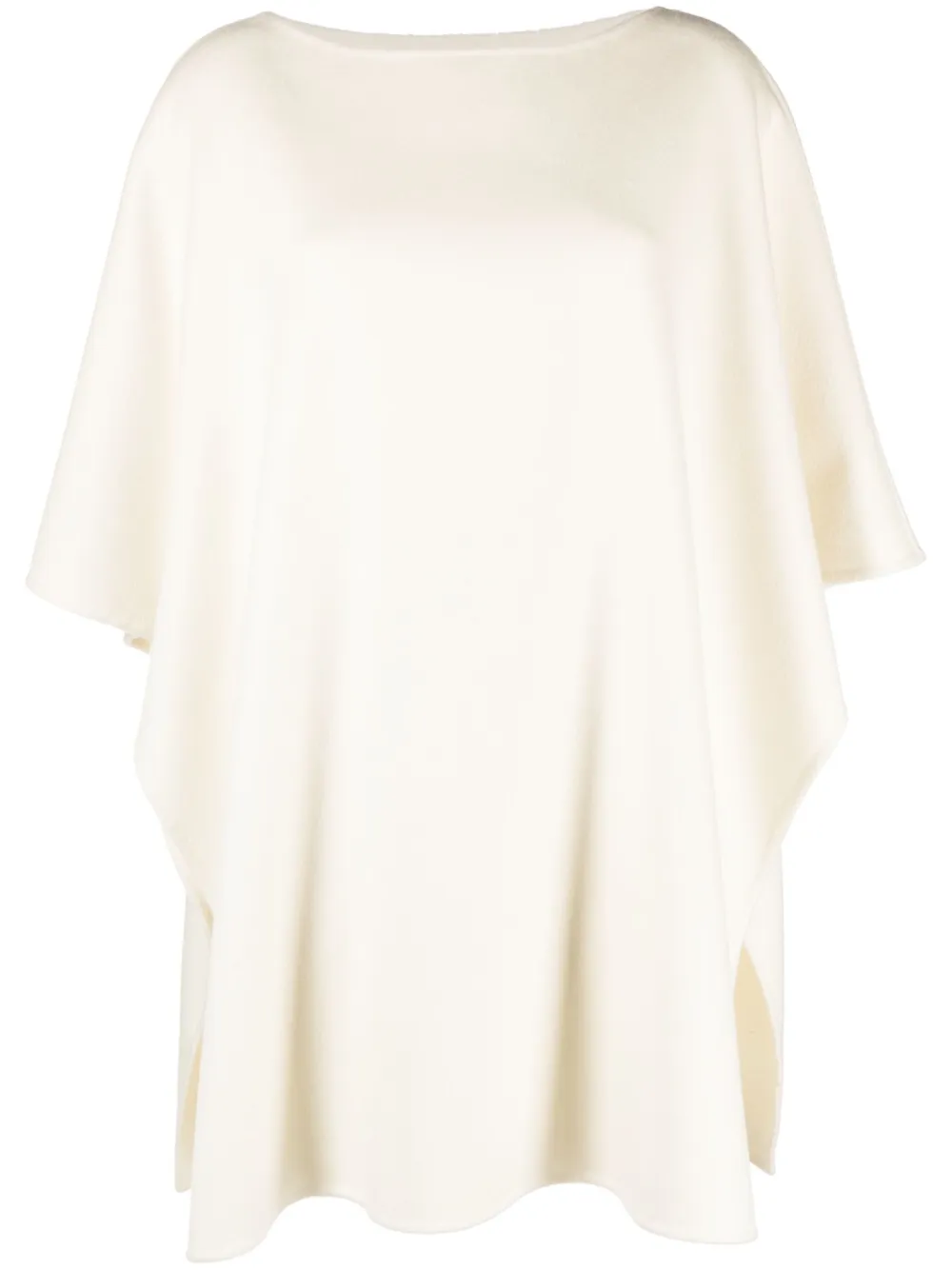 Boat-Neck Knit Poncho | Xs